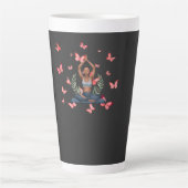 Butterfly Yoga Pose Zen Illustration Milchtasse (Vorderseite)