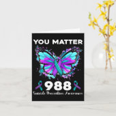 Butterfly You Problem 988 Suizidprävention Aware Karte (Gelbe Blume)