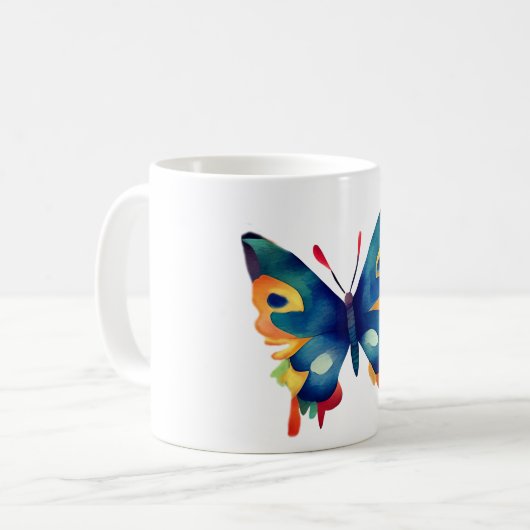 Butterfly Zeichnend Kaffeetasse (Vorderseite Links)