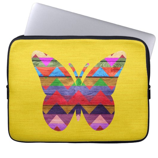 Butterfly Zickzack Muster Laptopschutzhülle (Vorderseite)