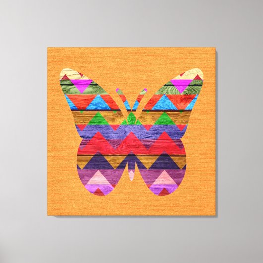 Butterfly Zickzack Muster Leinwanddruck (Vorderseite)
