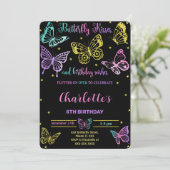 Butterfly zum Geburtstag Einladung (Stehend Vorderseite)