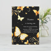 Butterfly zum Geburtstag Einladung (Stehend Vorderseite)