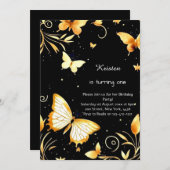 Butterfly zum Geburtstag Einladung (Vorne/Hinten)