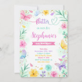 Butterfly zum Geburtstag Einladung (Vorderseite)