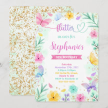 Butterfly zum Geburtstag Einladung