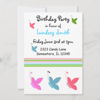 Butterfly zum Geburtstag Einladung