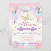 Butterfly zum Geburtstag Einladung (Vorne/Hinten)
