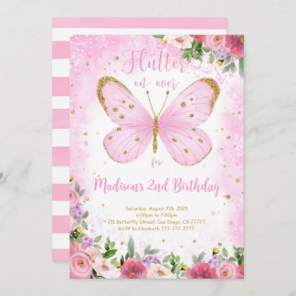Butterfly zum Geburtstag Einladung