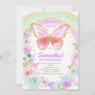 Butterfly zum Geburtstag Einladung