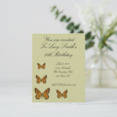 Butterfly zum Geburtstag Einladung (Stehend Vorderseite)