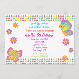 Butterfly zum Geburtstag Einladung