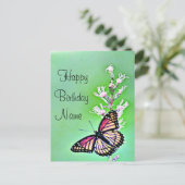 Butterfly zum Geburtstag Einladung (Stehend Vorderseite)