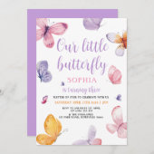 Butterfly zum Geburtstag Einladung (Vorne/Hinten)