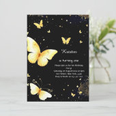Butterfly zum Geburtstag Einladung (Stehend Vorderseite)