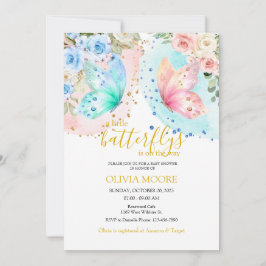 Butterfly-Zwillinge Baby-Dusche Einladung