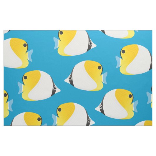 Butterflyfish tropischer Fisch Druckmuster Stoff (Fat Quarter (45,7 x 55,9 cm))