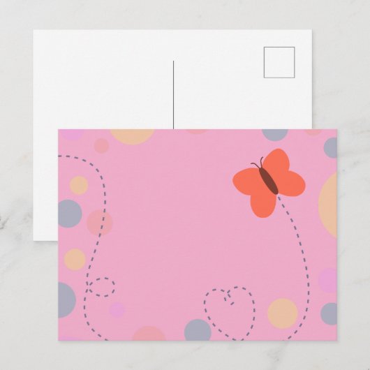BUTTERFLYS-POP POSTKARTE (Vorne/Hinten)