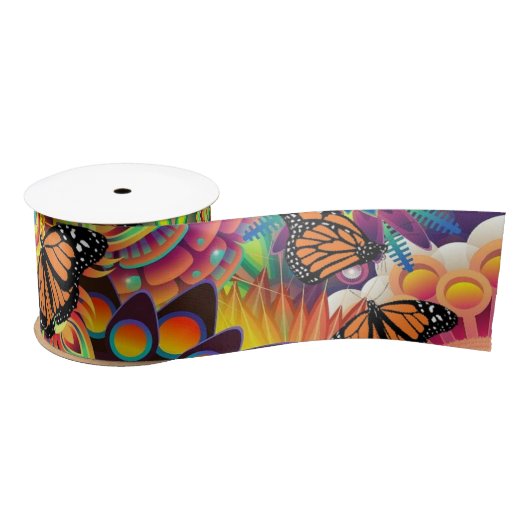 Butterflys Psychedelics Satinband (Spule)
