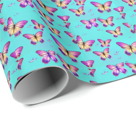 Butterfly's schöne Farbe Geschenkpapier (Rolleneckpunkt)