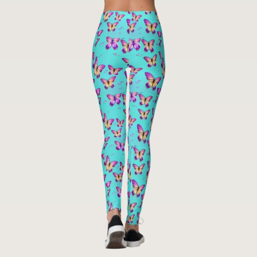 Butterfly's schöne Farbe Leggings (Rückseite)