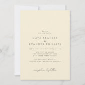 Buttergelb | Einfache Elegante Hochzeit Einladung (Vorderseite)