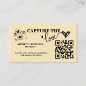 Buttergelb erfassen die Liebe QR Code Hochzeit Begleitkarte (Vorderseite)