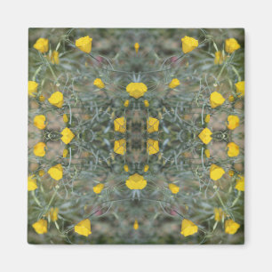 Buttergelb Kalifornien Mohn Muster Magnet