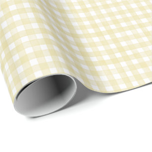 Buttergelb Klassischer Gingham Geschenkpapier