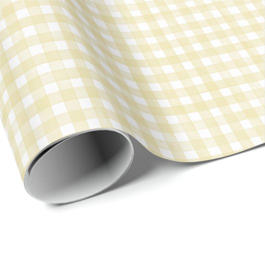 Buttergelb Klassischer Gingham Geschenkpapier (Rolleneckpunkt)