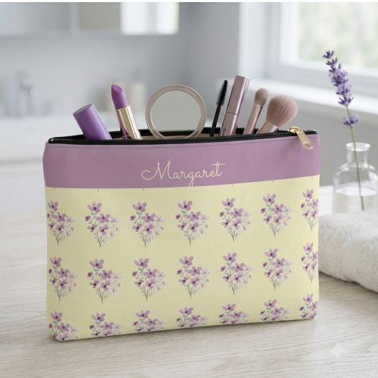 Buttergelb mit floraler Note Zubehörtasche