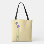 Buttergelb mit Lila- und Blau-Iris Tasche (Rückseite)