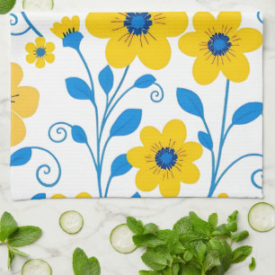 Buttergelb und blau geschirrtuch