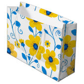Buttergelb und blau große geschenktüte (Vorderseite Schrägansicht)