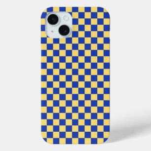 Buttergelb und blau kariertes Brettmuster Case-Mate iPhone Hülle