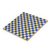 Buttergelb und blau kariertes Brettmuster Fliese (Seite)