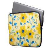 Buttergelb und blau laptopschutzhülle (Vorderseite Links)