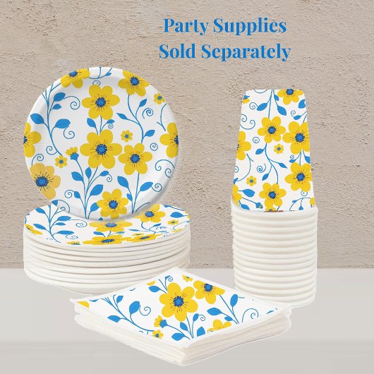 Buttergelb und blau pappteller