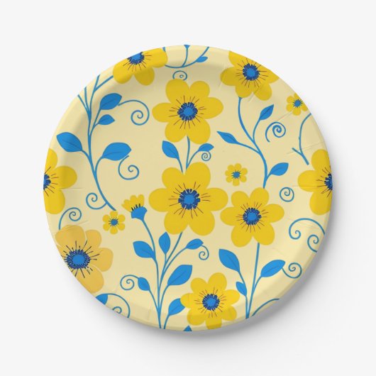 Buttergelb und blau pappteller (Vorderseite)