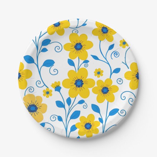 Buttergelb und blau pappteller (Vorderseite)