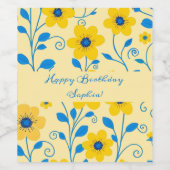 Buttergelb und blau weinetikett (Einzelnes Label)