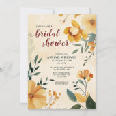 Buttergelb und grünes Brautparty Einladung (Vorderseite)