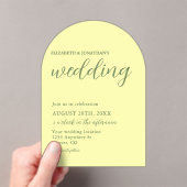 Buttergelb und Minimalistische Hochzeit Acryleinladungen (Insitu (Handheld))