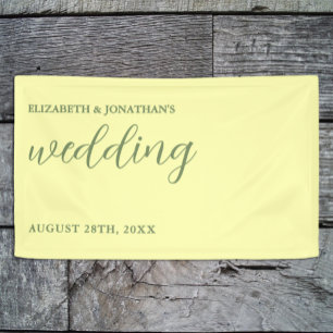 Buttergelb und Minimalistische Hochzeit Banner