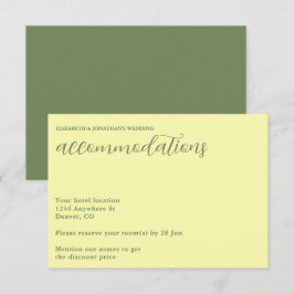 Buttergelb und Minimalistische Hochzeit Begleitkarte