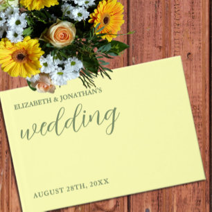 Buttergelb und Minimalistische Hochzeit Gästebuch