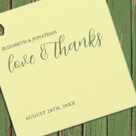 Buttergelb und Minimalistische Hochzeit Geschenkanhänger