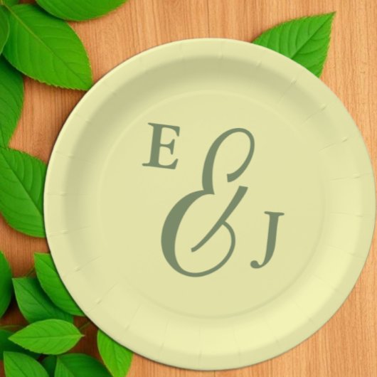 Buttergelb und Minimalistische Hochzeit Pappteller