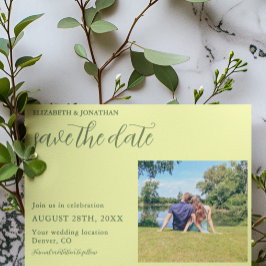 Buttergelb und Minimalistische Hochzeit Save The Date