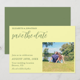 Buttergelb und Minimalistische Hochzeit Save The Date